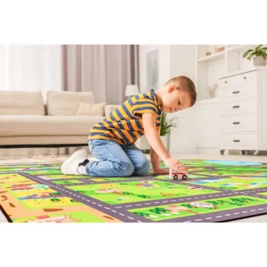 Sorbus 60"x79" City Roads Themed Washable Rug for Kids - For playrooms, classrooms, and bedrooms image {6}