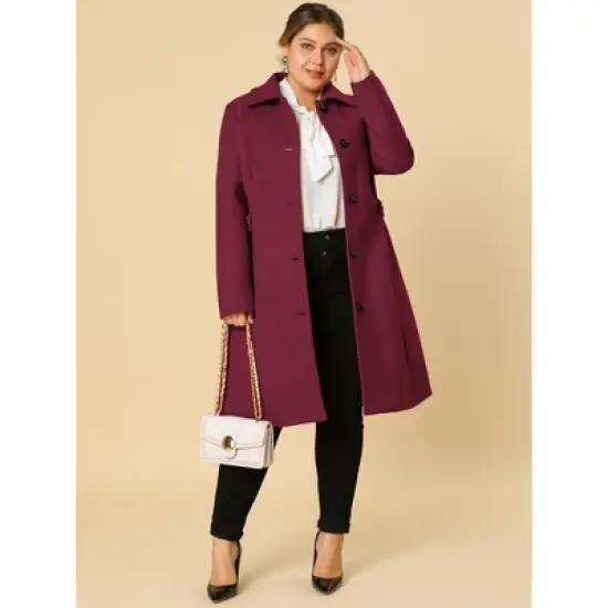 Agnes Orinda Women's Plus Size Winter Outfits Utility Belted Fashion Overcoats image {2}