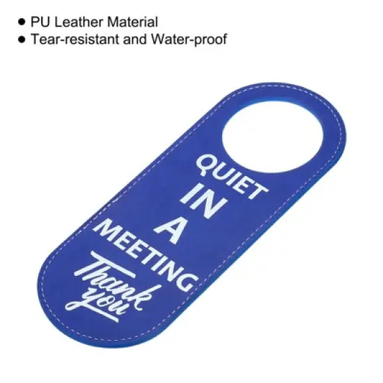 Unique Bargains PU Leather Double-Side Office Home Meeting Door Hanger Sign image {2}