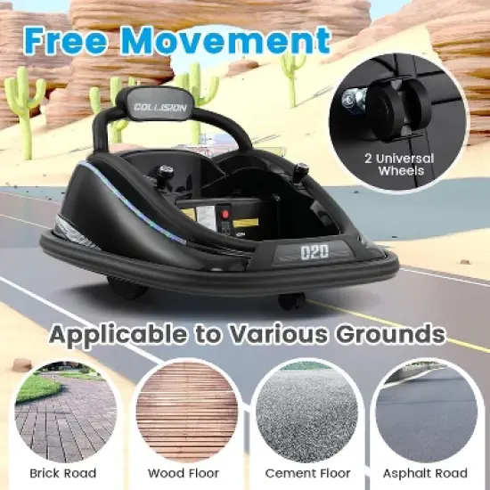 Costway Bumper Car for Kids Electric Ride on Car with Remote Control Joystick Flashing LED Lights image {5}