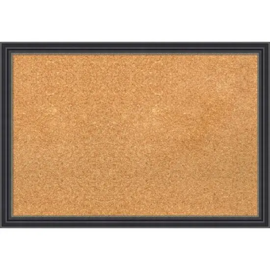 26"x18" Stylish Wood Frame Cork Board Black - Amanti Art image {11}