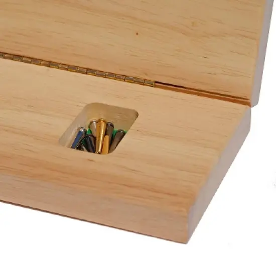 WE Games Cabinet Cribbage Set - Nautical Print - Solid Wood Continuous 3 Track Board with Easy Grip Pegs, Cards and Storage Area image {3}