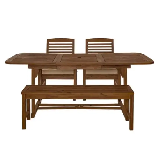 Ravenscroft 4pc Extendable Acacia Wood Outdoor Dining Set - Saracina Home image {8}