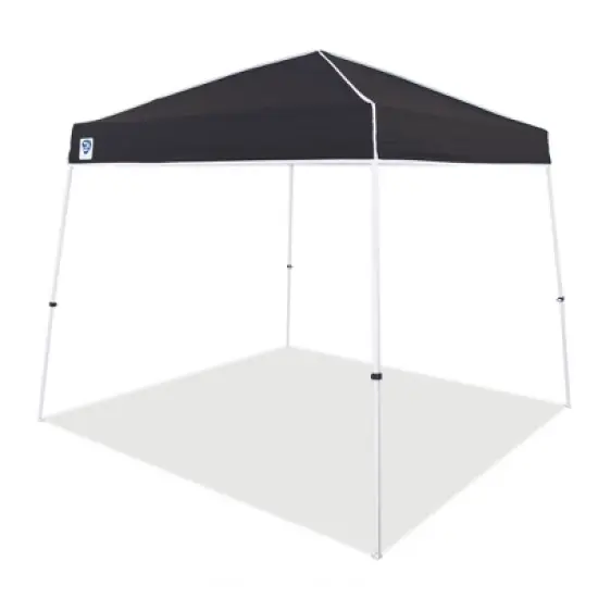 Z-Shade Angled Leg Canopy Tent with Push Button Locking System and 4 Pack of 5 Pound Plastic Concrete Filled Leg Weight Plates, Black image {1}