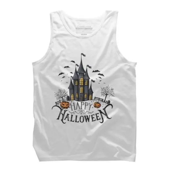 Men's Design By Humans Happy Halloween By darkstroke Tank Top image {3}