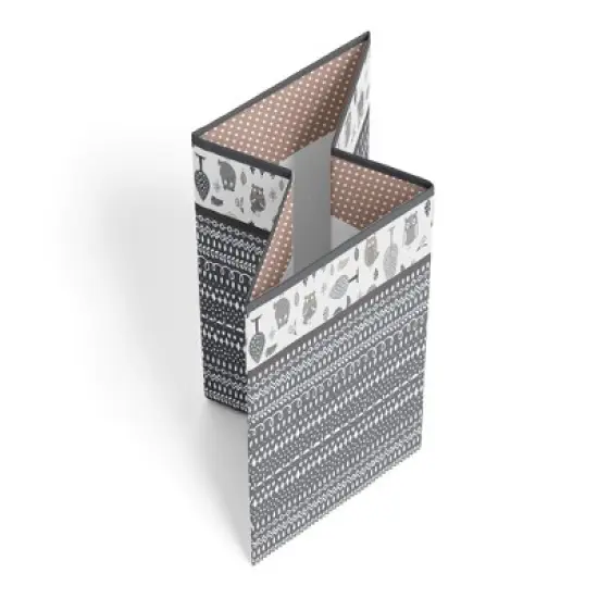 Bacati - Owls Gray/Beige Neutral Collapsible Laundry Hamper image {1}