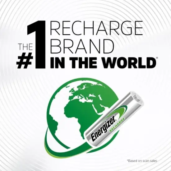 Energizer 4pk Power Plus Rechargeable AA Batteries: 2300mAh, 1.2V, Silver image {7}