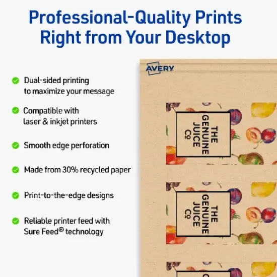 Avery Rectangle Price Tags, 1-1/2" x 3", Kraft Brown, 100 Total image {1}