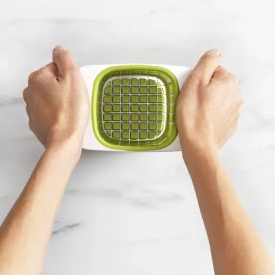 Joseph Joseph ChopCup: Manual Food Chopper with Ergonomic Handle & Stainless Steel Blades, Dishwasher-Safe, White image {2}