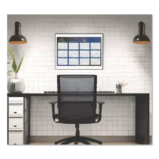 House of Doolittle Recycled Stargazer Laminated Wall Planner 12-Month January 2026 to December 2026 Celestial Artwork White image {3}