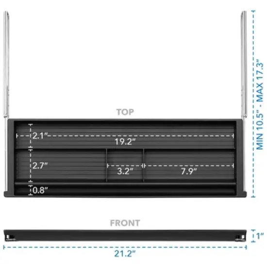 Mount-It! Under Desk Slide Out Pencil Drawer,  Slide Out Under Desk Tray for Storage of Pen, Pencil and Other Office Essentials image {7}
