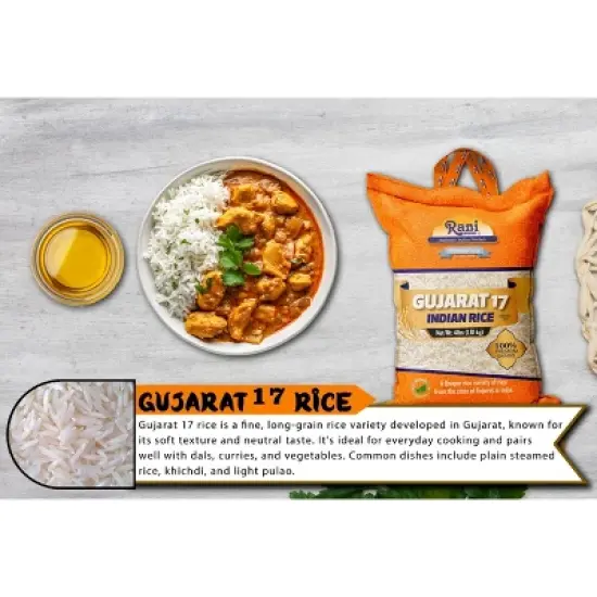 Gujarat 17 Indian Rice 64oz (4lbs) 1.81kg - Rani Brand Authentic Indian Products image {2}