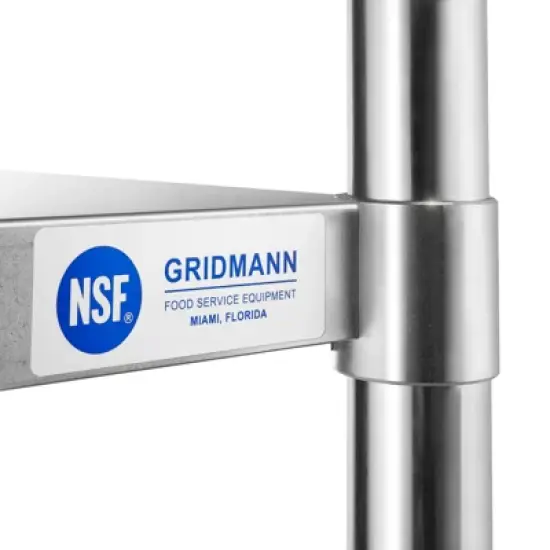 GRIDMANN Stainless Steel Table with 4 Casters (Wheels), NSF Commercial Kitchen Work & Prep Table image {5}