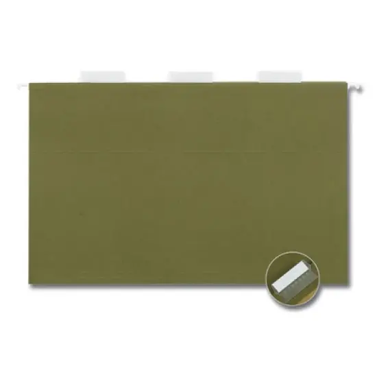 Universal Hanging File Folders, Legal Size, 1/5-Cut Tabs, Standard Green, 50/Carton image {2}