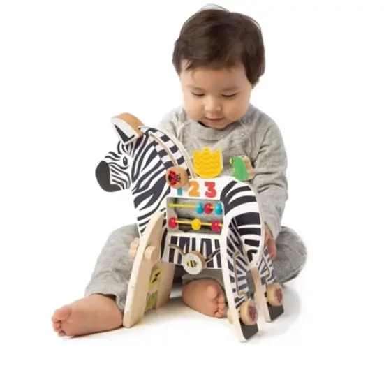 Manhattan Toy Safari Zebra Wooden Toddler Activity Toy image {1}