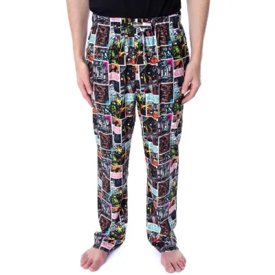 Star Wars Men's Comic Book Allover Pattern Sleep Lounge Pajama Pants Classic Comic Panels image {5}