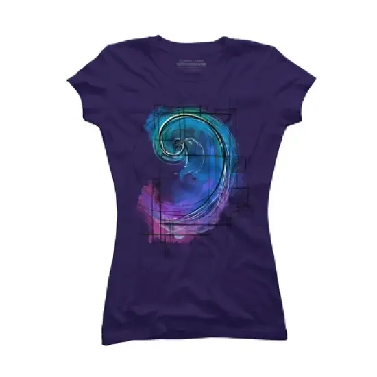 Junior's Design By Humans Fibonacci By timea T-Shirt image {8}