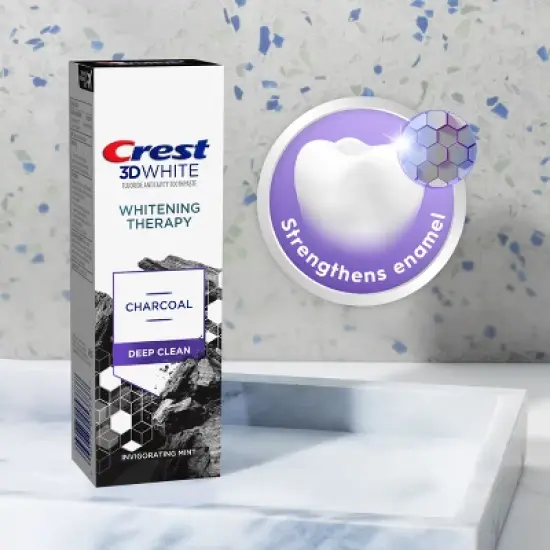 Crest 3D White Whitening Therapy Charcoal Deep Clean Toothpaste - Invigorating Mint - 2.4oz image {6}