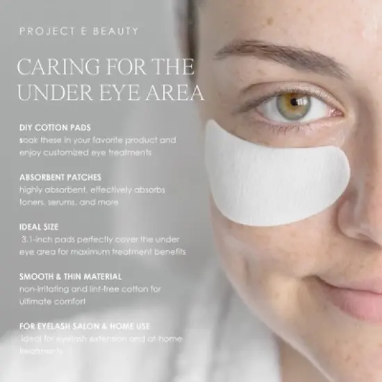Project E Beauty 500pcs Disposable Under Eye Pads Cotton | Disposable Eye Patches | DIY Lotion Serum Toner Eye Mask | Skincare image {3}