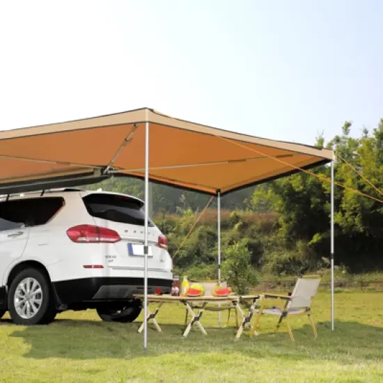 VEVOR Vehicle Awning 270 Degree, 8.2' Height Retractable Car Side Awning, PU3000mm UV50+ Car Awning with Waterproof Storage Bag image {1}