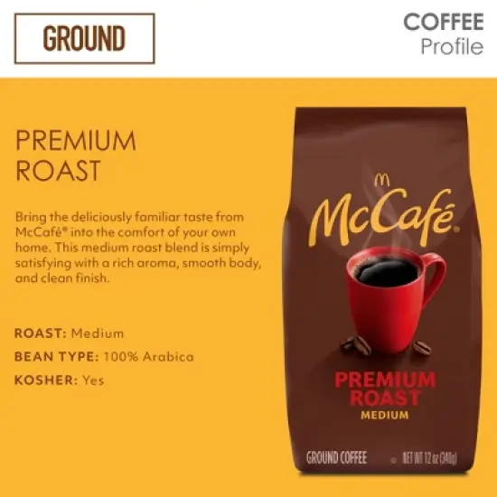 McCafe Premium Roast, Medium Roast, Ground Coffee, 12 oz, Pack of 2 image {1}