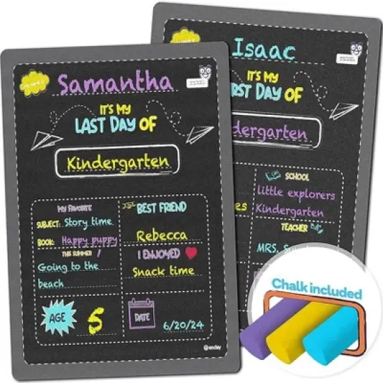 Enday First and Last Day of School Board, 14&rdquo; X 11&rdquo; Double-Sided image {2}