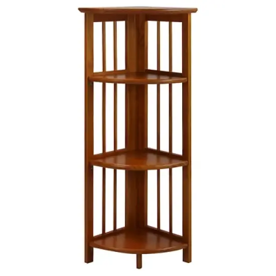 38" Folding 4 Tier Corner Shelf - Flora Home image {9}