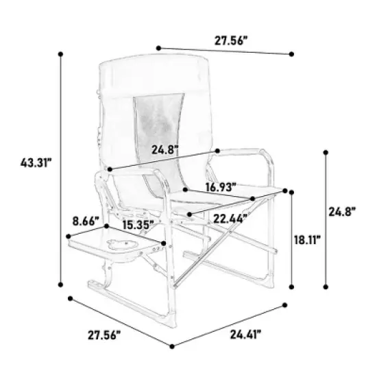 PAGED Outdoor Camping Chair,Oversized Portable Folding Camping Chair with Side Table and Pocket for Outdoor Travel Lawn Backyard image {2}