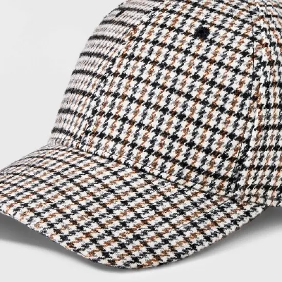 Men's Houndstooth Baseball Hat - Goodfellow & Co&trade; Brown image {3}