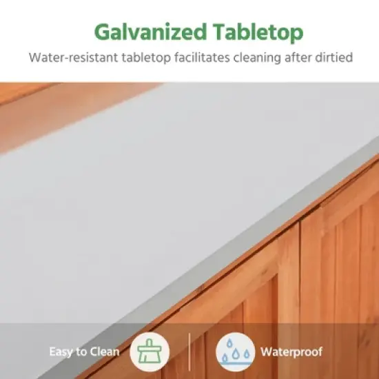 Yaheetech Outdoor Garden Potting Bench Table with Cabinet image {5}