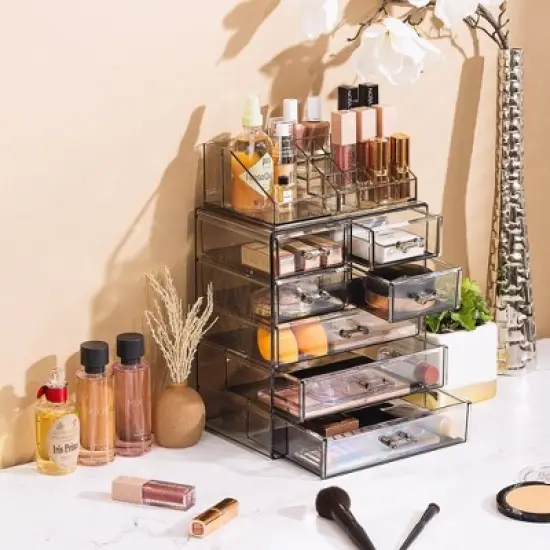 Sorbus Clear Cosmetic Makeup Organizer Case & Display - Spacious Design - Great for Dresser, Bathroom, Vanity & Countertop image {1}