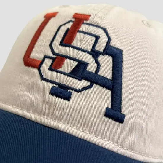 Men's Two Tone USA Baseball Hat - White/Navy Blue image {3}