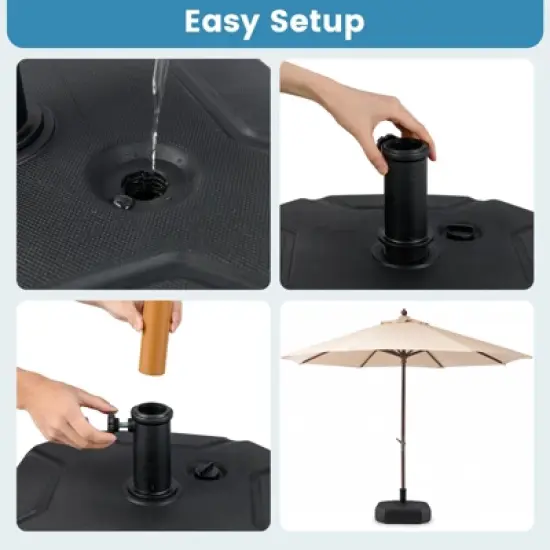 Tangkula Fillable Patio Umbrella Base Outdoor Market Umbrella Stand w/ Handle for Yard image {9}