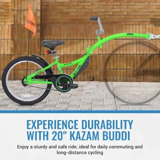 KaZAM Co-Pilot Bike Trailer - 20 Inch Bike Trailer w/ Adjustable BMX Stem & Handlebar - Lightweight Aluminum Frame - Perfect for Family Rides image {1}