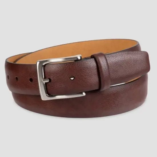 Men's Big & Tall Feather Edge Pebble Belt - Goodfellow & Co&trade; Brown image {5}