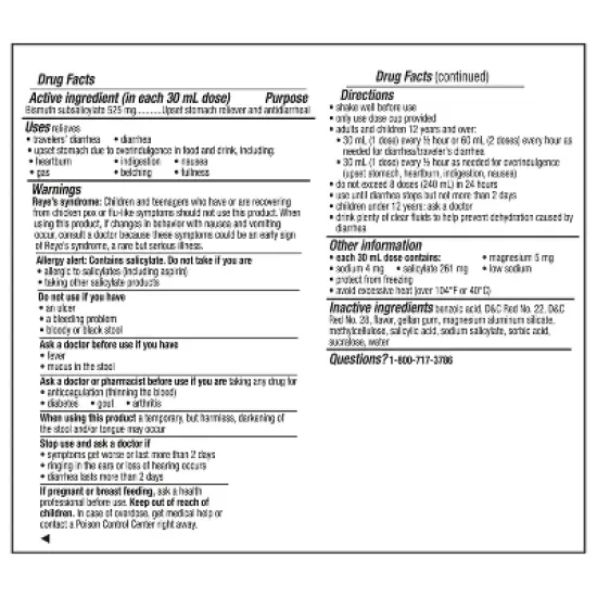 Pepto-Bismol 5 Symptom Stomach Relief - Original Liquid image {8}