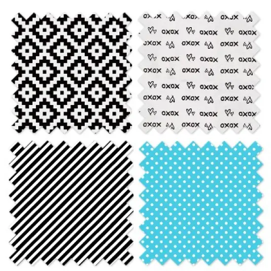 Bacati - Love Aztec Print Black Turquoise 6 pc Crib Bedding Set with Long Rail Guard Cover image {9}