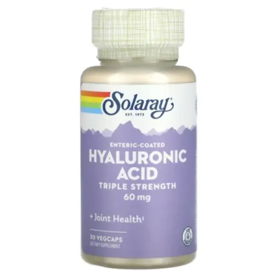 Solaray Enteric-Coated Hyaluronic Acid, Triple Strength, 60 mg, 30 VegCaps image {4}