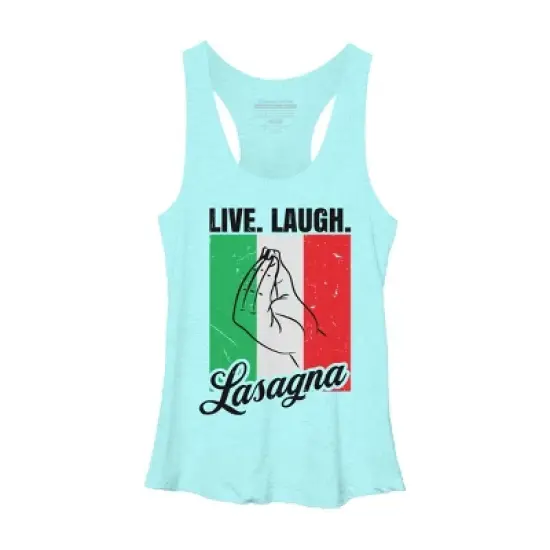 Design By Humans Live Laugh Lasagna Funny Italian Lover By Racerback Tank Top image {4}