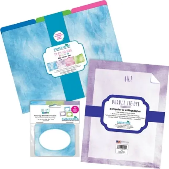 Barker Creek Purple Tie-Dye Get Organized File Folders Set Multi-Design 107 per Set: Stationery, Paper, Top Tab, 50 Sheet Capacity image {4}