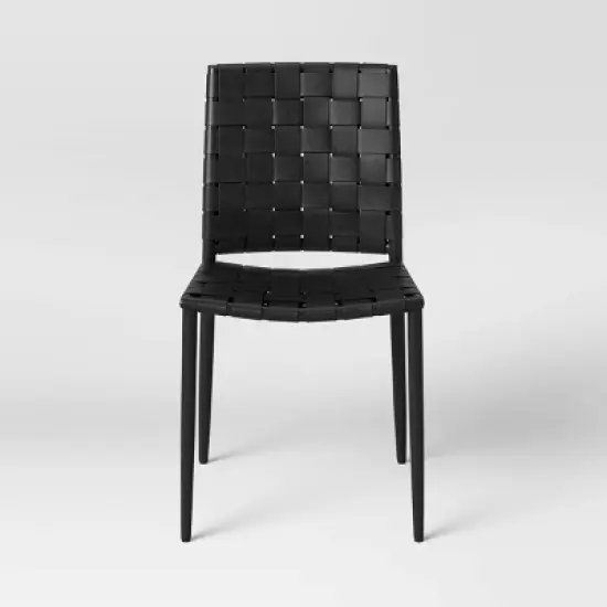 Wellfleet Woven Leather Metal Base Dining Chair - Threshold&trade; image {3}