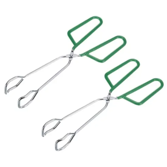 Unique Bargains Electroplating Heat-Resistant Non-Slip Comfort Grip Scissor Tongs 2 Pcs image {4}