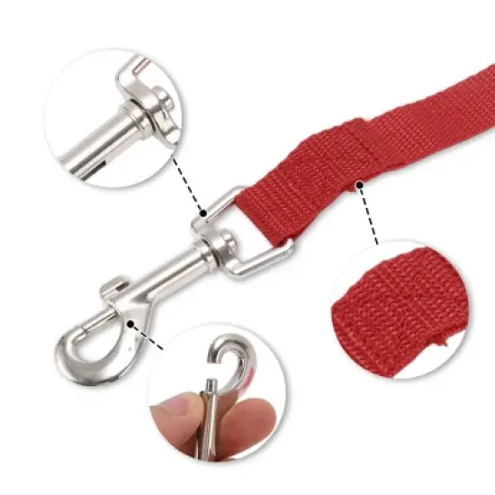 Unique Bargains Training Dog Leash with Foam Handle Leash 49.2ft Red 1 Pc image {2}