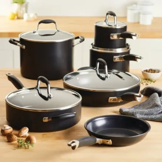 Anolon Advanced Home 11pc Hard Anodized Nonstick Cookware Set Onyx image {1}