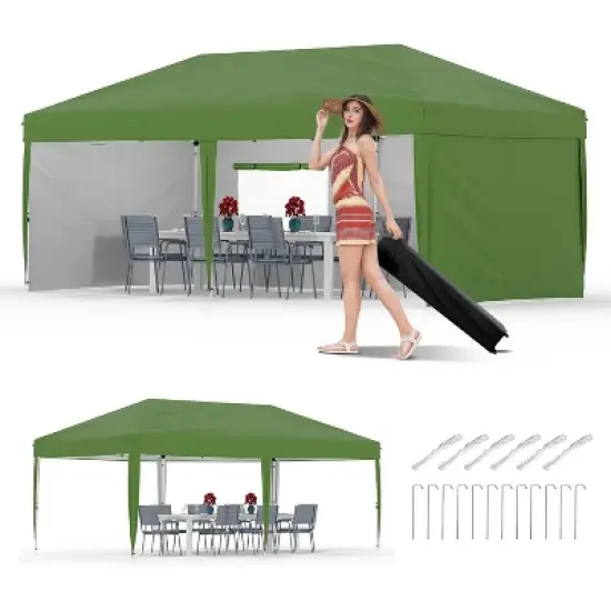 3x6 Meter Instant Canopy Tent, UV Protection Beach Shelter with Sandbags & Wheeled Case, Portable Event Tent for Camping, Outdoor Parties image {10}