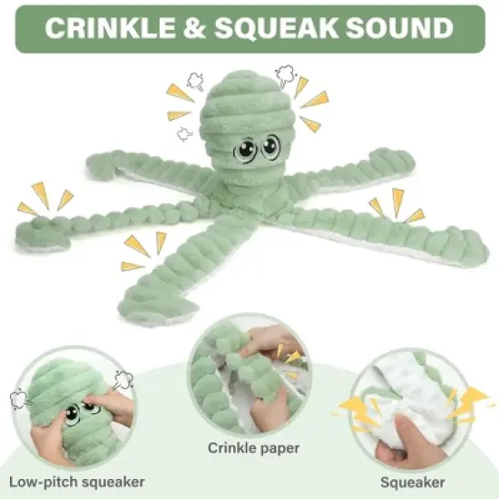 Prime Pets Dog Toys for Large Small Medium Dogs, 27" Extra Large Octopus Crinkle Squeaky Dog Chew Toy image {1}