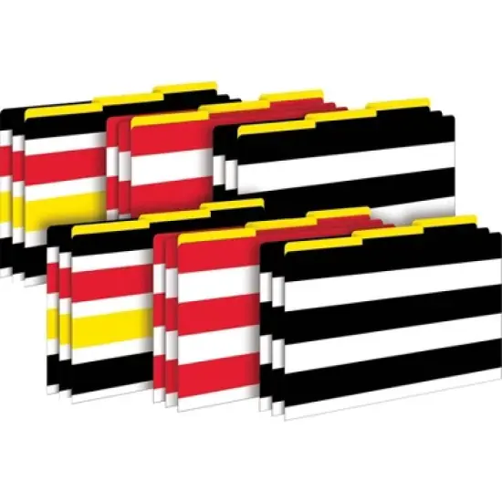Barker Creek 18pk Buffalo Plaid & Wide Stripes Legal Size File Folders Design Set: 15" Cardstock, Multicolor, Top Tab image {3}