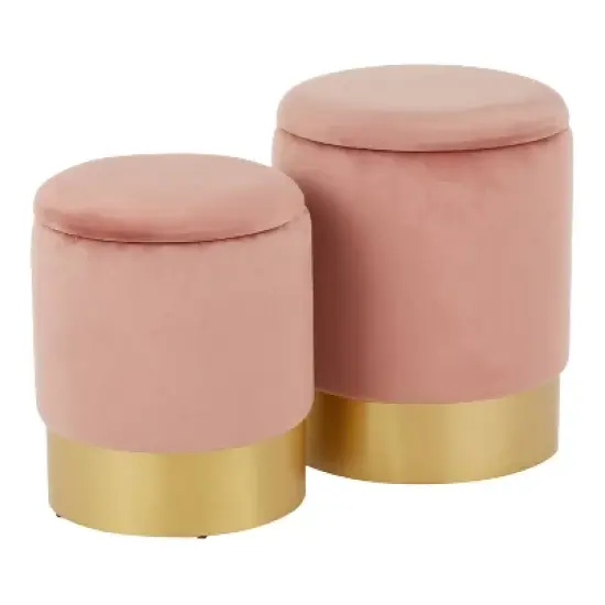 Set of 2 Marla Contemporary Glam Nesting Ottomans - LumiSource image {9}