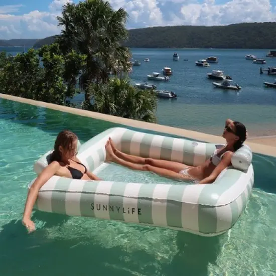 Sunnylife: Luxe Twin Hammock Float - The Vacay Soft Olive-2-Person Pool Lounger image {2}