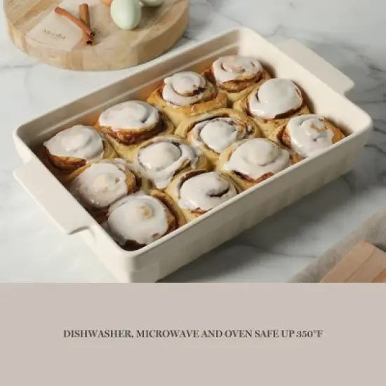 Martha Stewart Broadbrook Ceramic Bakeware, 13x9 Inch Rectangular Baking Dish with Handles image {4}